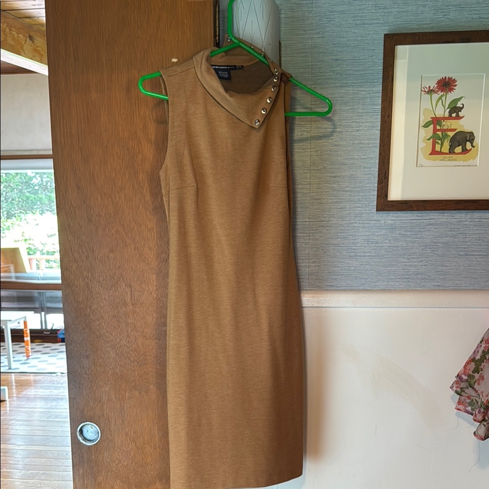 Ralph Lauren Tan Sleeveless Sheath Dress for Work